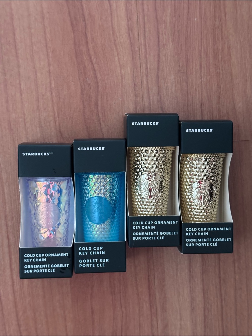 Starbucks Mini Studded Tumbler Keychains Ornaments Bundle Lot of 4 NIB